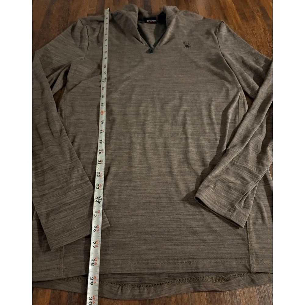 Spyder‎ Active Men's 1/4 Zip Long Sleeve Shirt Gray Medium SPM834